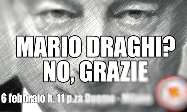 “No a Draghi”, la manifestazione in piazza Duomo di Rifondazione