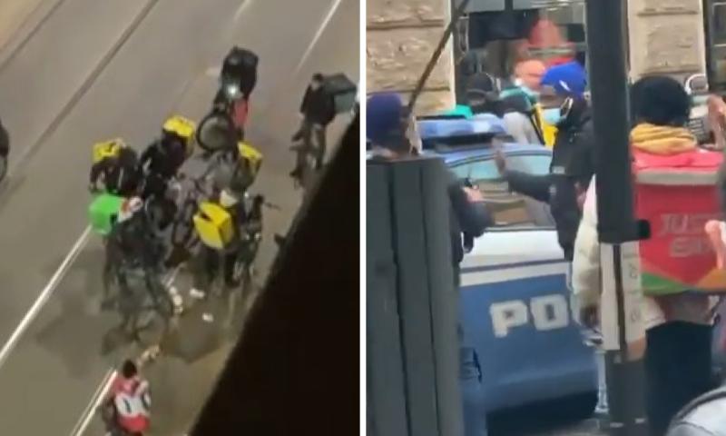 La prima protesta dei rider a Milano non è finita benissimo