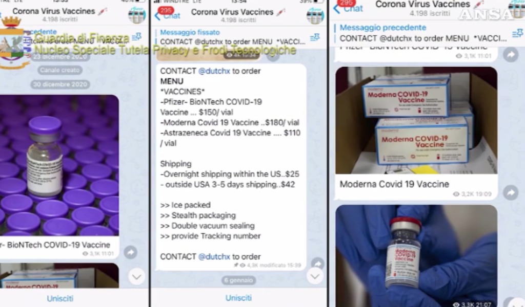 La Procura di Milano sequestra due canali Telegram che indirizzavano all’acquisto di vaccini anti Covid