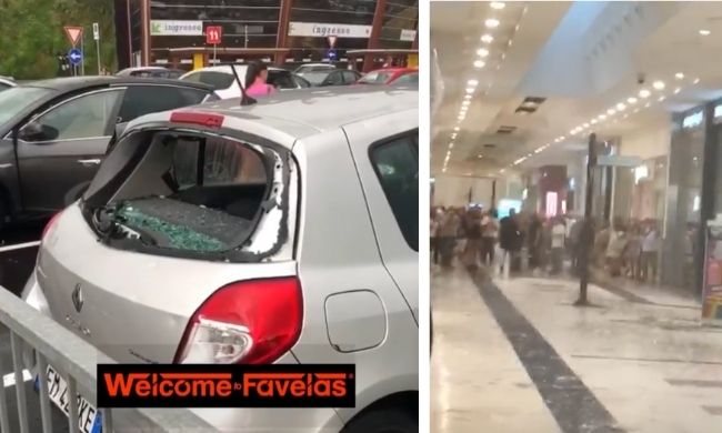 Temporali a raffica su Milano: la grandine rompe i vetri delle auto a Rozzano