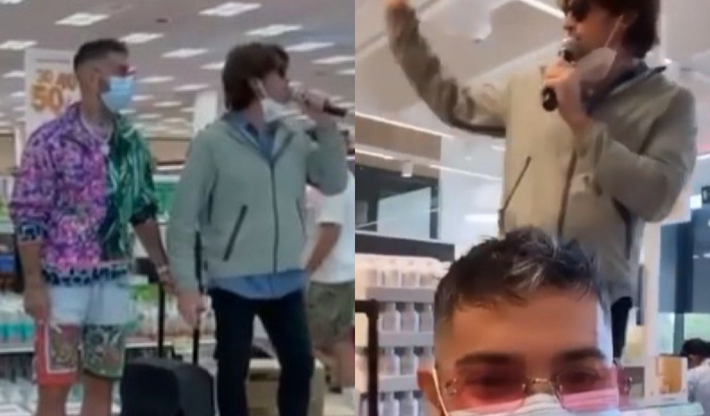 Blitz del rapper Emis Killa e dell comico Angelo Duro al supermercato: “Stop alla capienza ridotta nei teatri”
