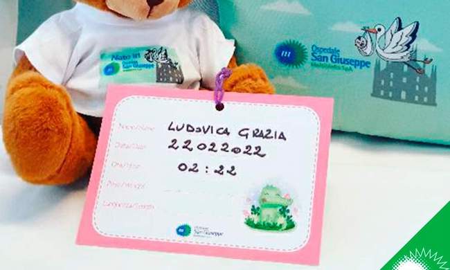 Ludovica Grazia nata a Milano il 22.02.2002 alle 2.22. Auguri!