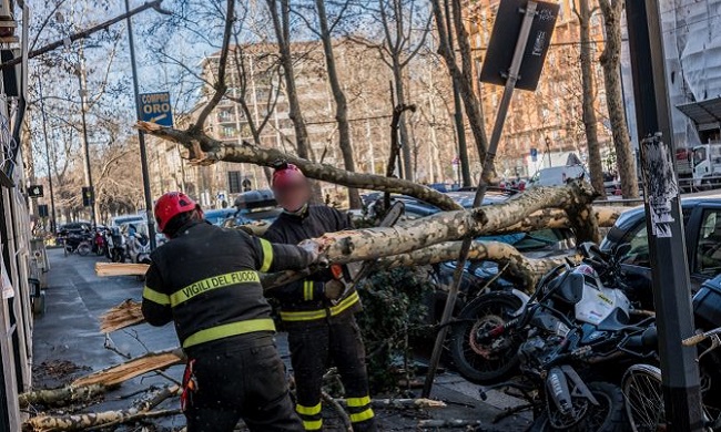 Vento forte a Milano: una donna colpita in testa da una tegola