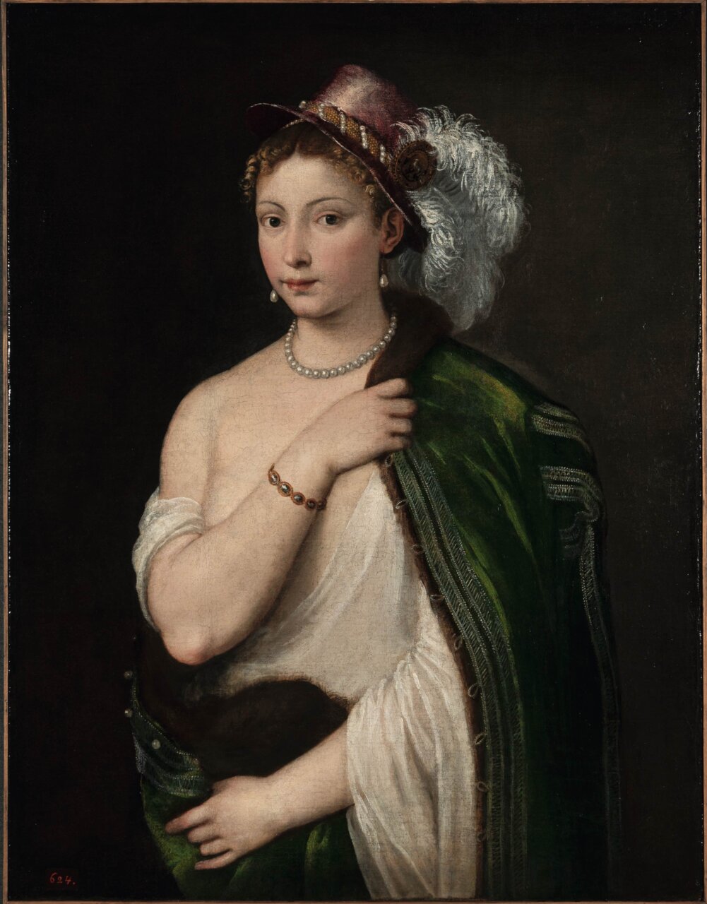 11 TIZIANO Giovane donna con cappello piumato (1534-1536 ca) (1)