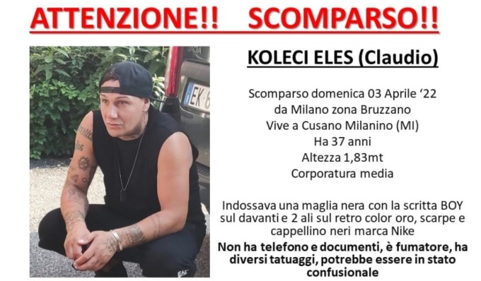 37enne scomparso da Milano: la famiglia lo cerca in tutta Italia, è in difficoltà