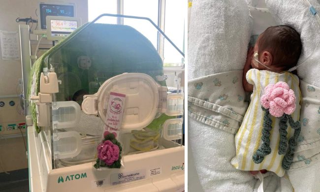 Fiori di maglia fatti a mano per i piccoli guerrieri della Neonatologia dell’ospedale Niguarda