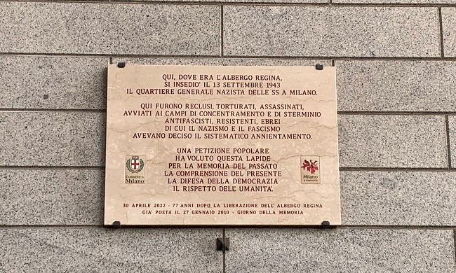 Albergo Regina: svelata nuova targa alla memoria vittime nazifascismo