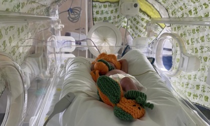 Cappellini di maglia a forma di zucca per i piccoli guerrieri della terapia intensiva neonatale al Niguarda