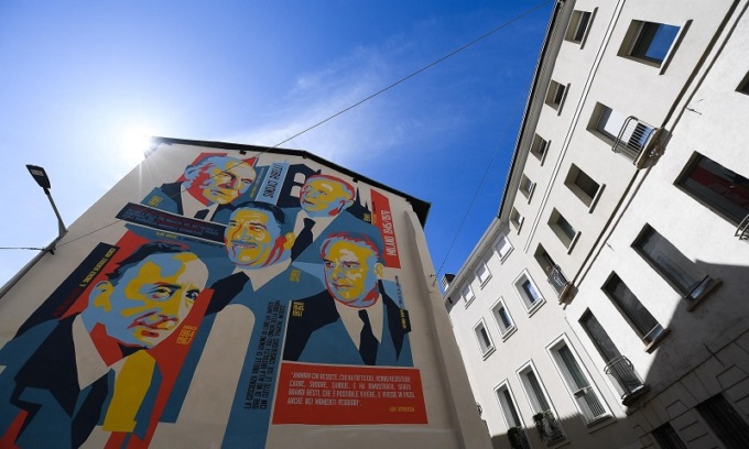 25 Aprile: inaugurato in via Lupetta un murale dedicato ai sindaci “ribelli”