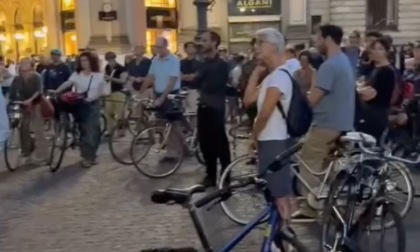 Attivisti in strada dopo la morte della ciclista Francesca Quaglia