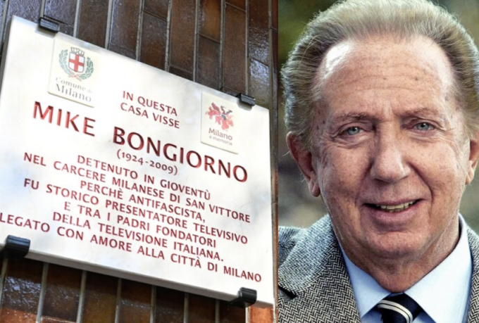 Milano omaggia il partigiano Mike Bongiorno con una targa davanti a casa sua