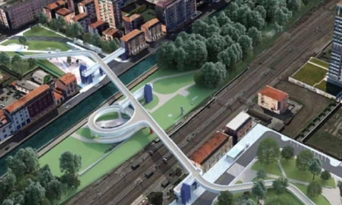 Passerella ciclopedonale M4: chiusura di un tratto in via Ludovico il Moro per lavori