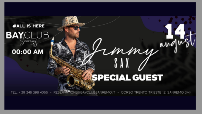 Jimmy Sax infiamma Sanremo: l’evento clou dell’estate al Bay Club