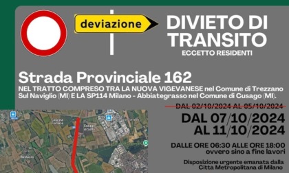 Viabilità sudmilano: la Strada Provinciale da Cusago a Gaggiano chiude da oggi, 15 ottobre, per quattro giorni