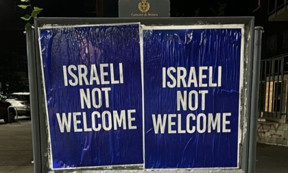 "Gli israeliani non sono i benvenuti", manifesti grandi e piccoli apparsi nelle strade di Milano
