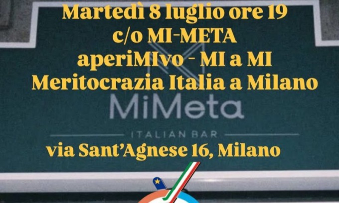 “Aperincontri”, la nuova iniziativa di Meritocrazia Italia fa tappa anche a Milano