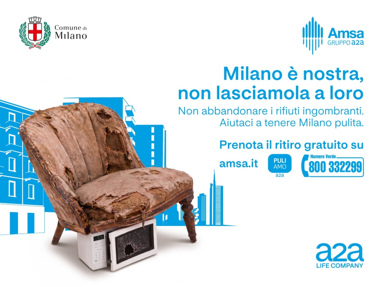 Rifiuti ingombranti, l’appello di Milano: “Non lasciamola a loro”
