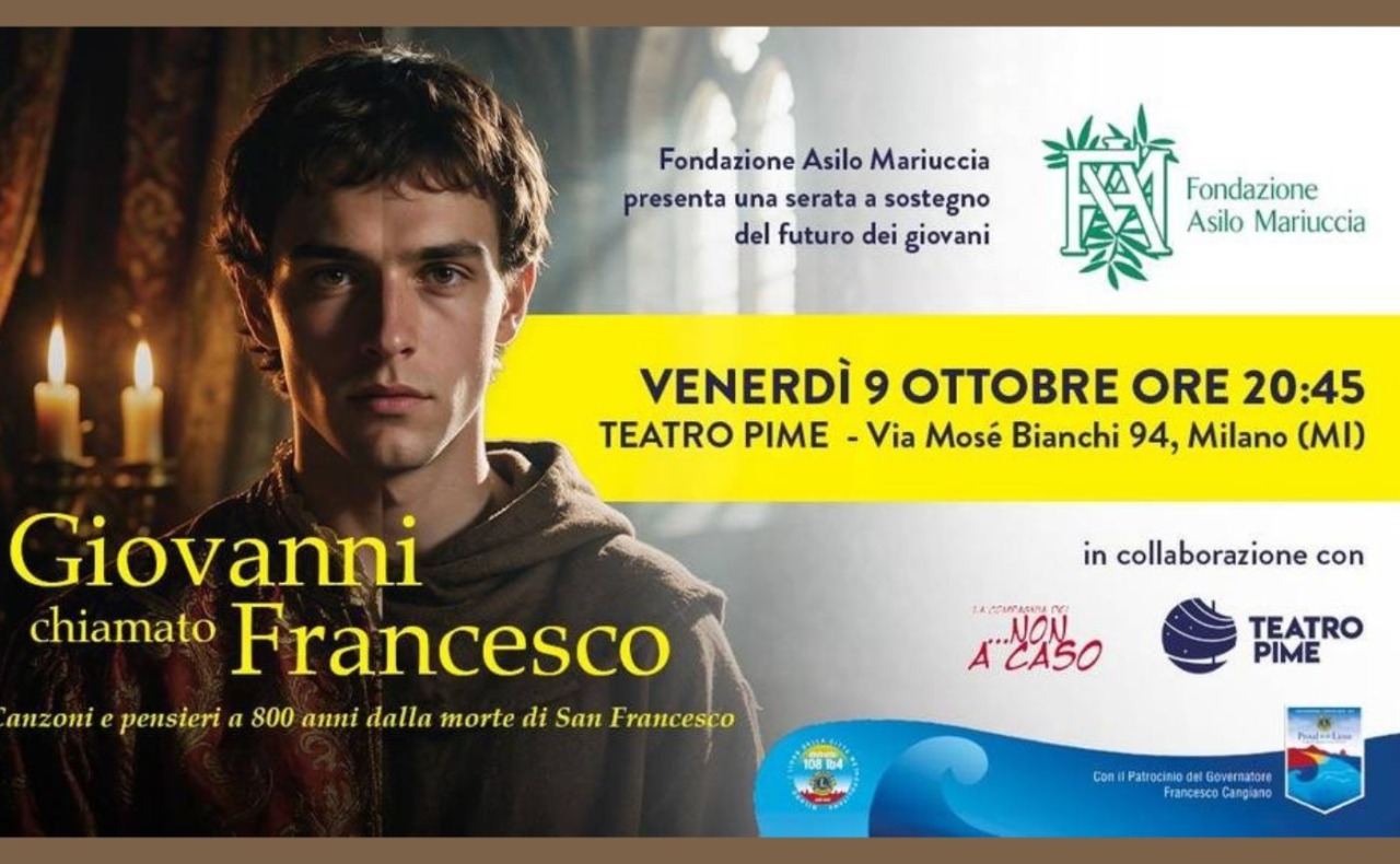 San Francesco in scena a Milano: la compagnia “Non A Caso” porta al Pime “Giovanni chiamato Francesco”